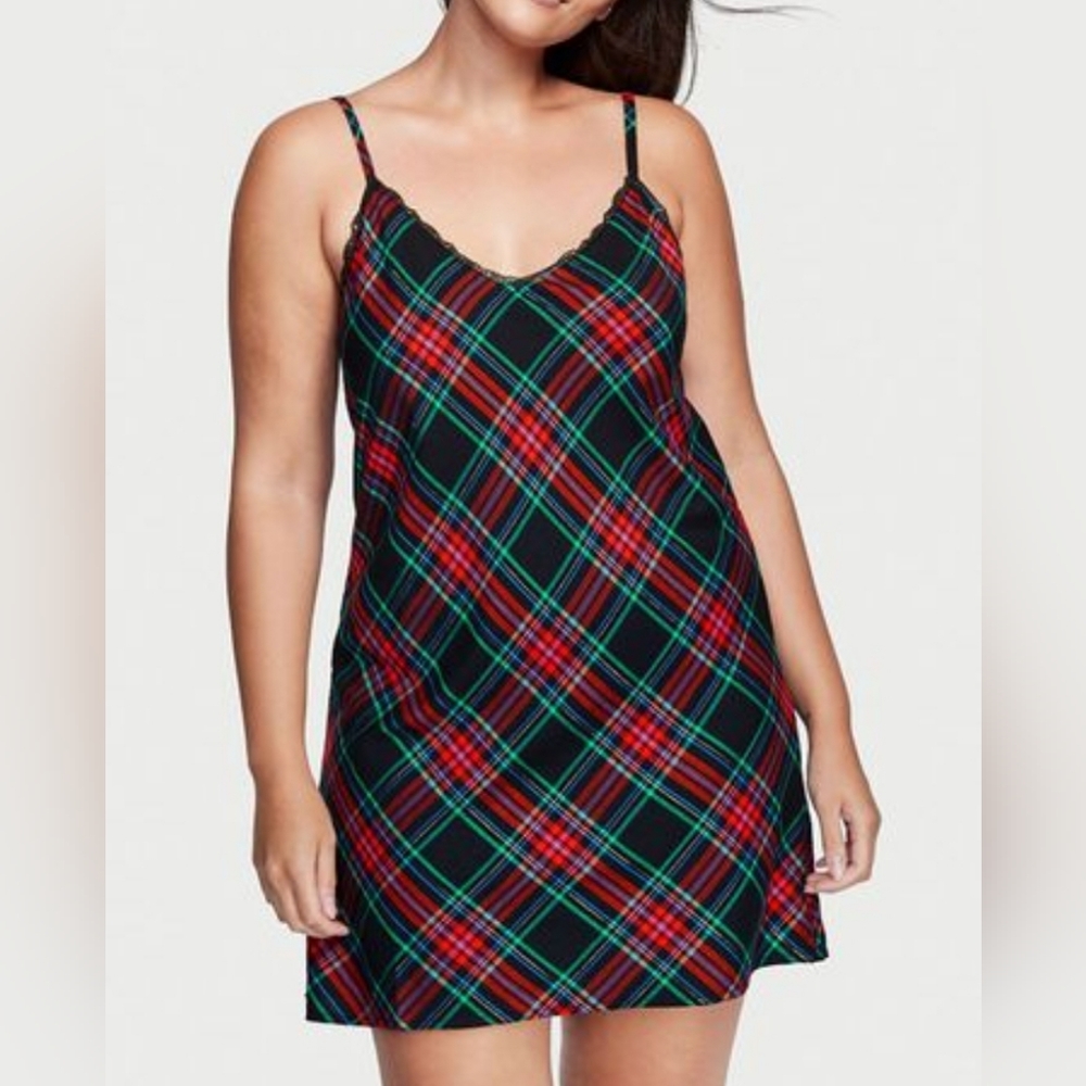 Flannel V-Neck Slip